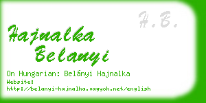 hajnalka belanyi business card